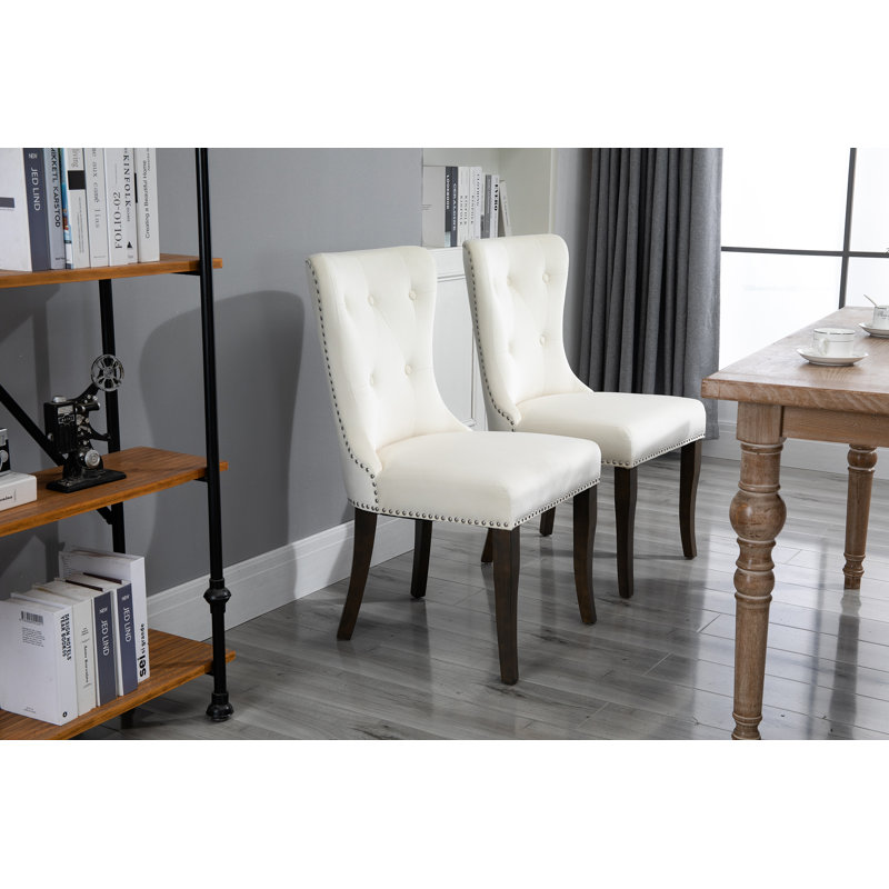 Rosdorf Park Dining Chair Tufted Armless Chair Upholstered Accent Chair